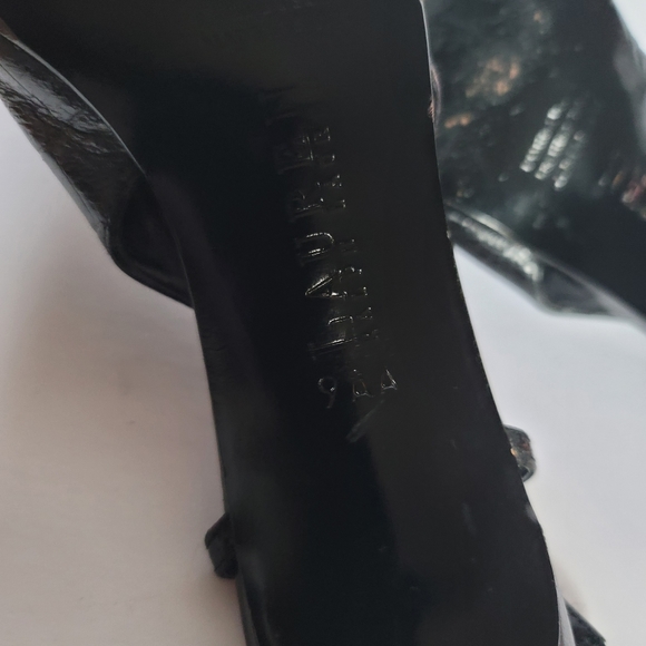 Lauren Ralph Lauren Croc Embossed Slingback Pointed Toe Leather Pumps. Size 9AA - Picture 5 of 7